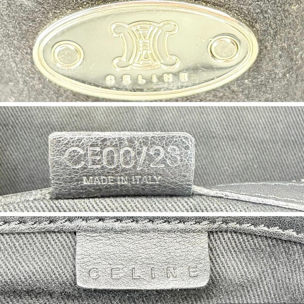 Céline Boogie Bag — Black C Macadam Monogram Suede-Silver Hardware Made in Italy - Picture 7 of 12